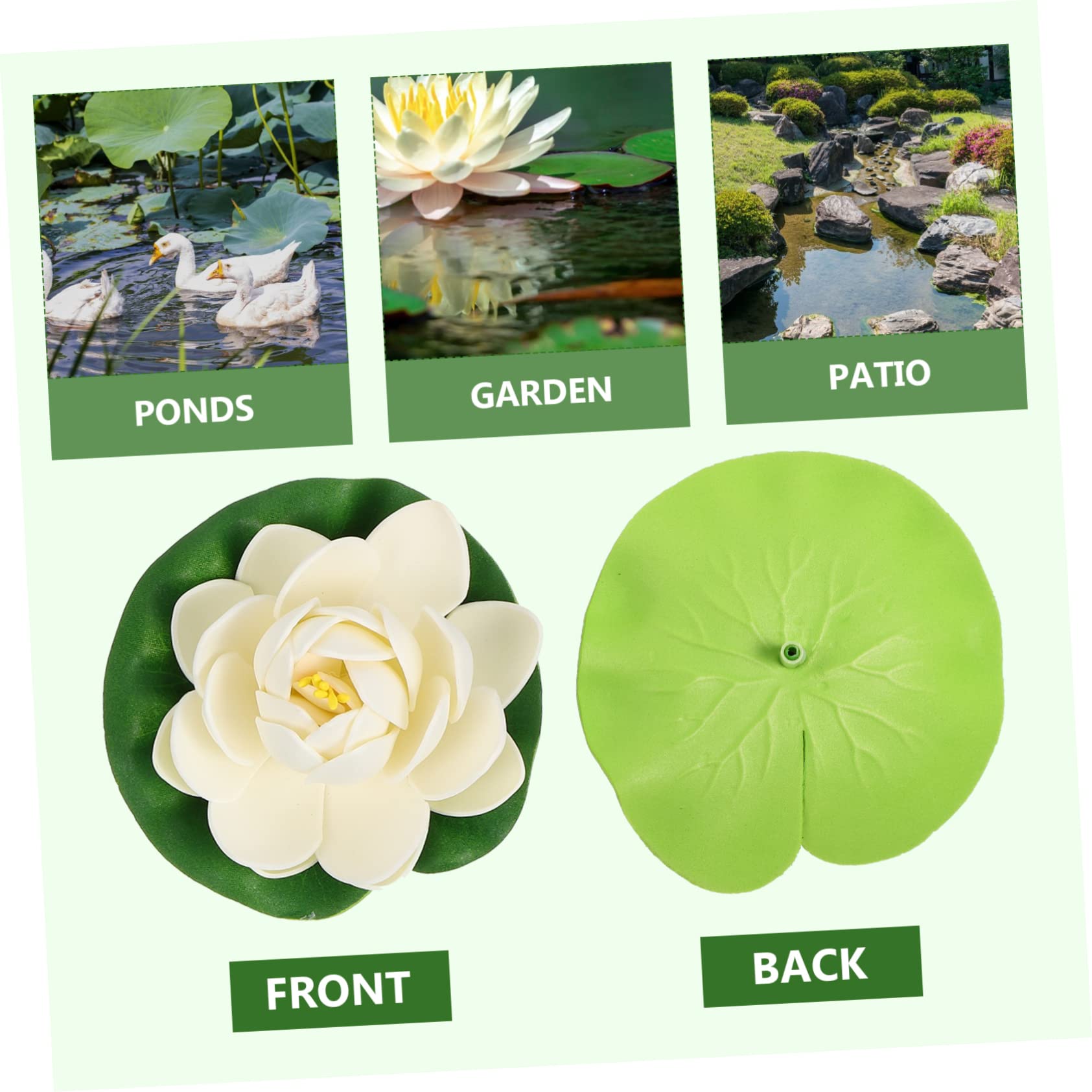 60pezzi Fiori Di Loto Artificiale Galleggianti Da Per Decorazione Di e Laghetti Ornamenti Naturali e Sicuri Per Piante Acquatiche
