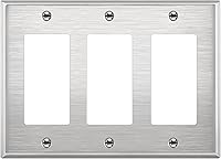 Vista 14 de ENERLITES Placa decorativa doble de metal para interruptor o receptáculo, placa de pared de acero inoxidable, resistente a la corrosión