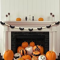 Vista 1 de Gistome Halloween Hanging Decorations Indoor - Felt Bat Wooden Beads Garland