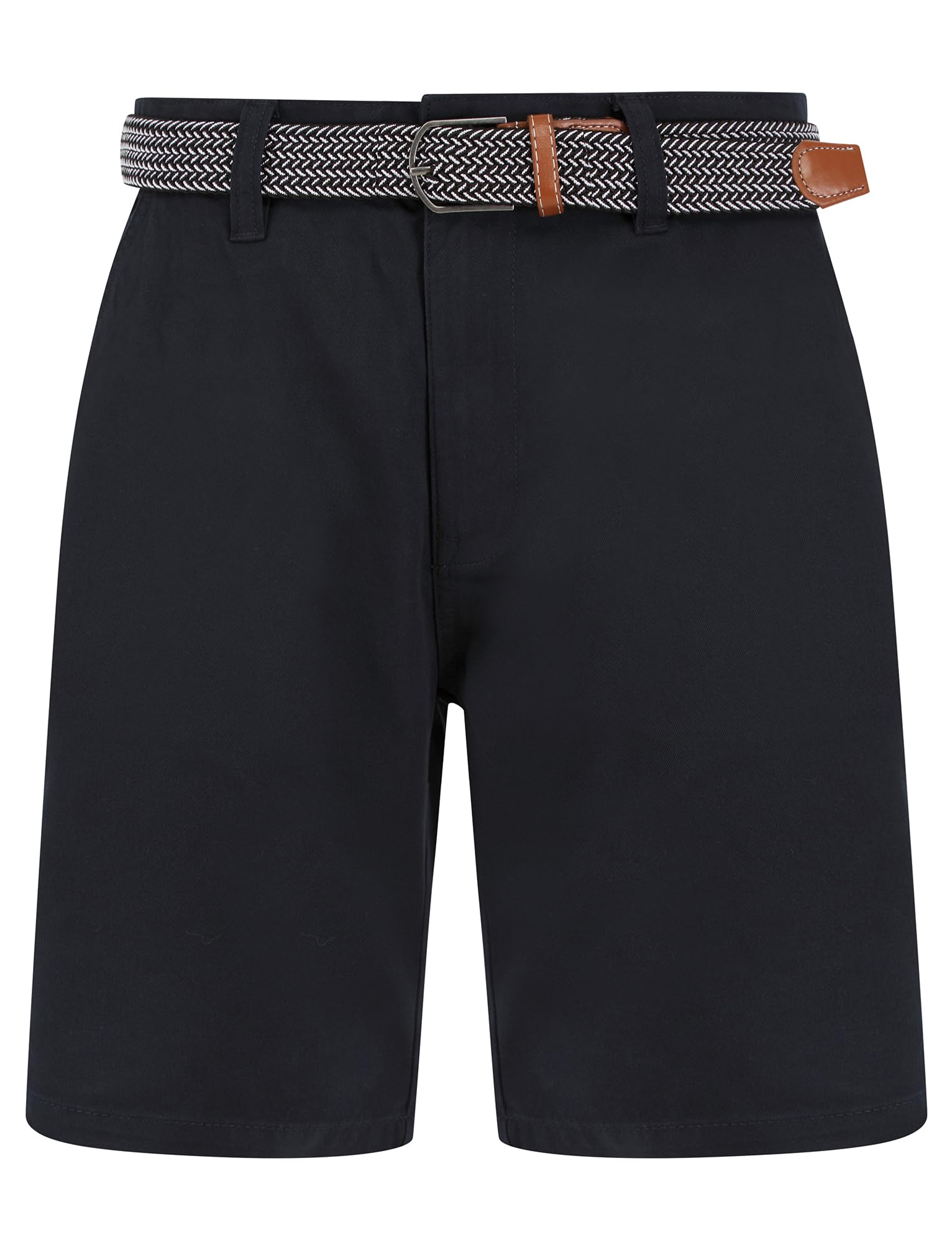 Tokyo Laundry Men's Sky Captain Navy Gustavo Cotton Twill Chino Shorts With Woven Belt