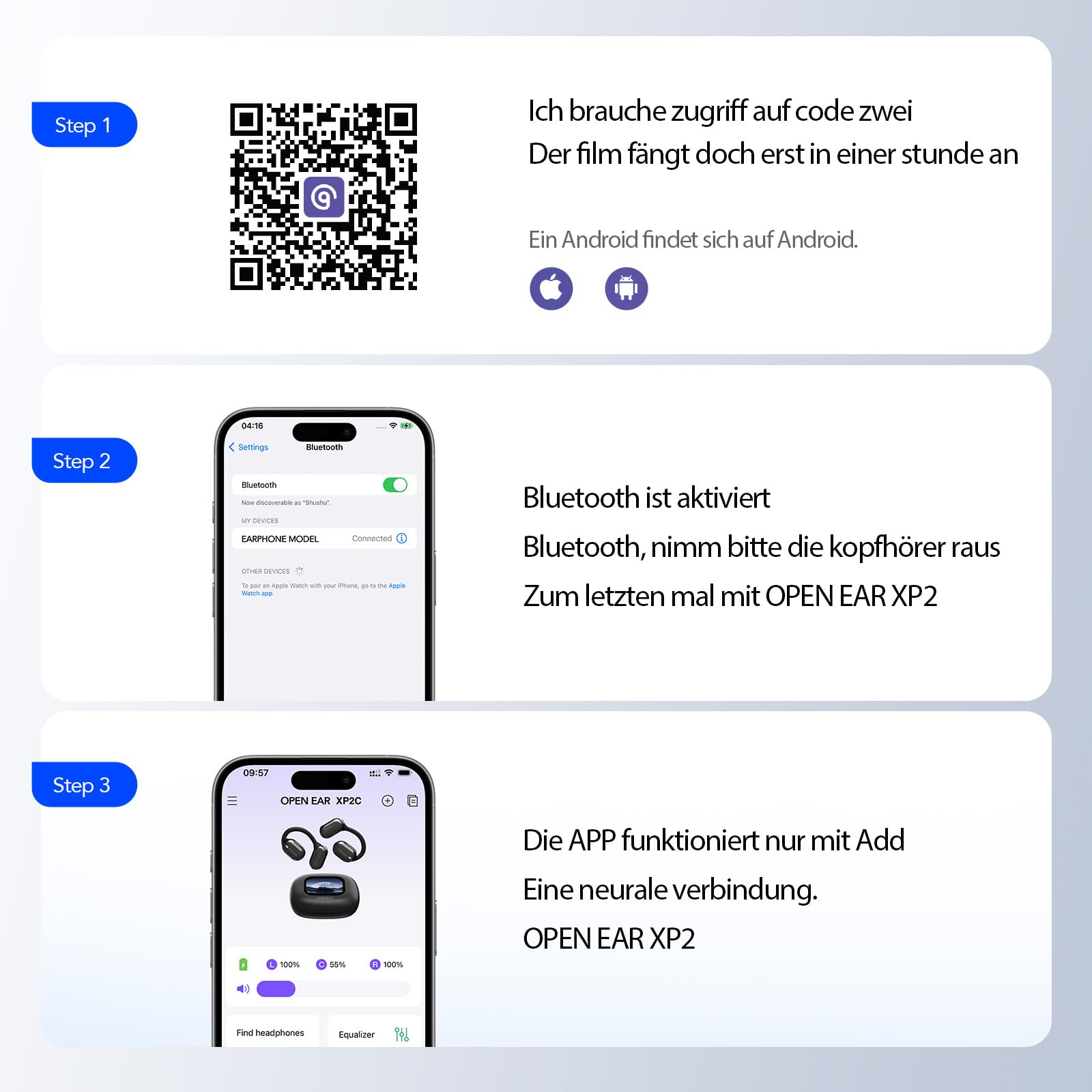 Ki Übersetzer Kopfhörer, 3-in-1 Übersetzungskopfhörer mit Echtzeitübersetzung, 150 Sprachen, Touchscreen, 60H, für iOS und Android