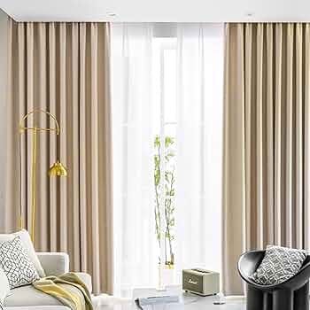 Amazon｜カーテン レースカーテン 1枚 遮光カーテン2枚 遮光