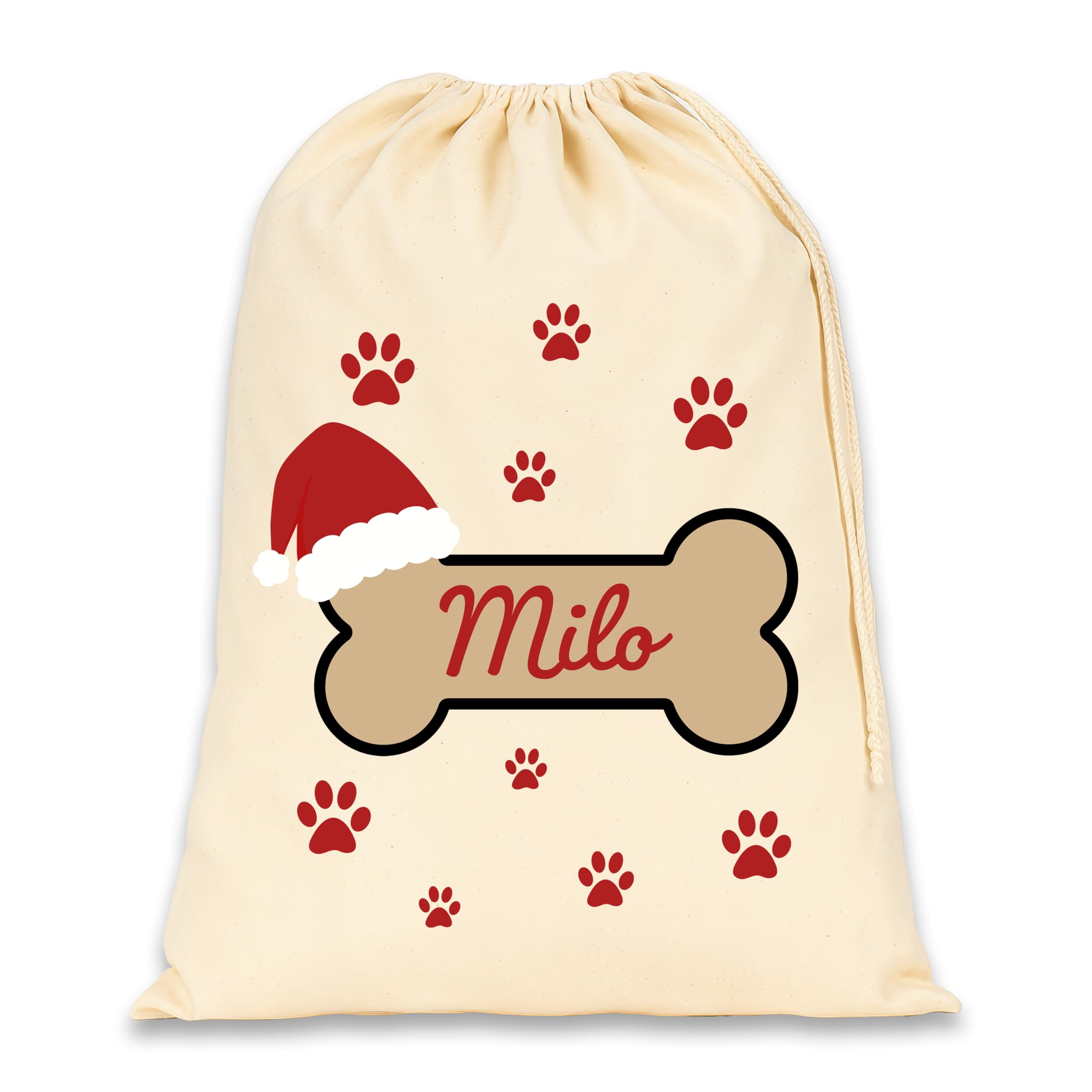 Chicken Craft Personalised Dog Christmas Santa Sack with Custom Name (Bone Name)