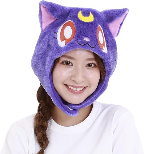 SAZAC Sombrero Kigurumi - Sailor Moon Luna - Acogedor gorro para disfraz - Tamaño adulto