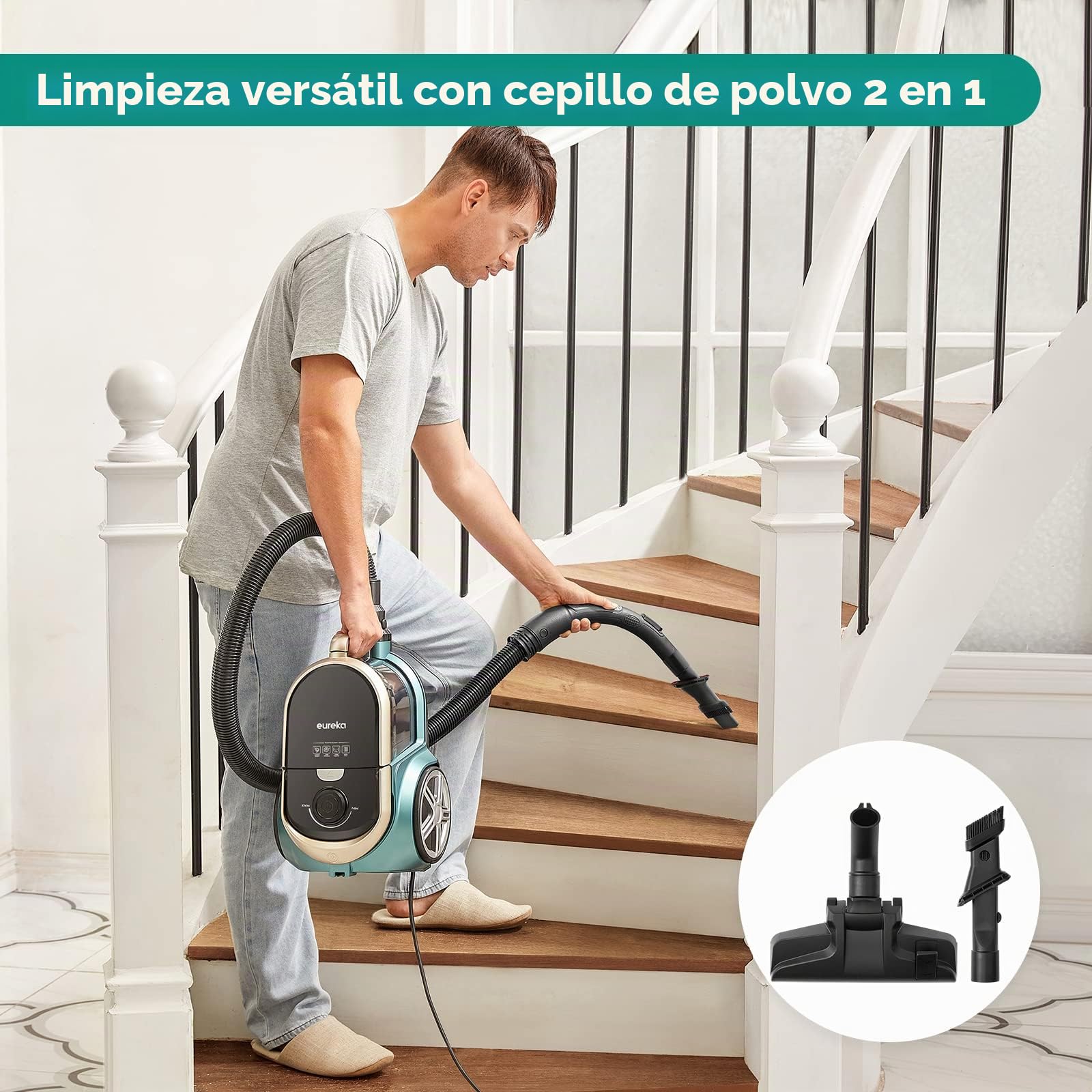 EUREKA Apollo Aspiradora sin Bolsa Verde 240W 2.2L 72 Decibelios