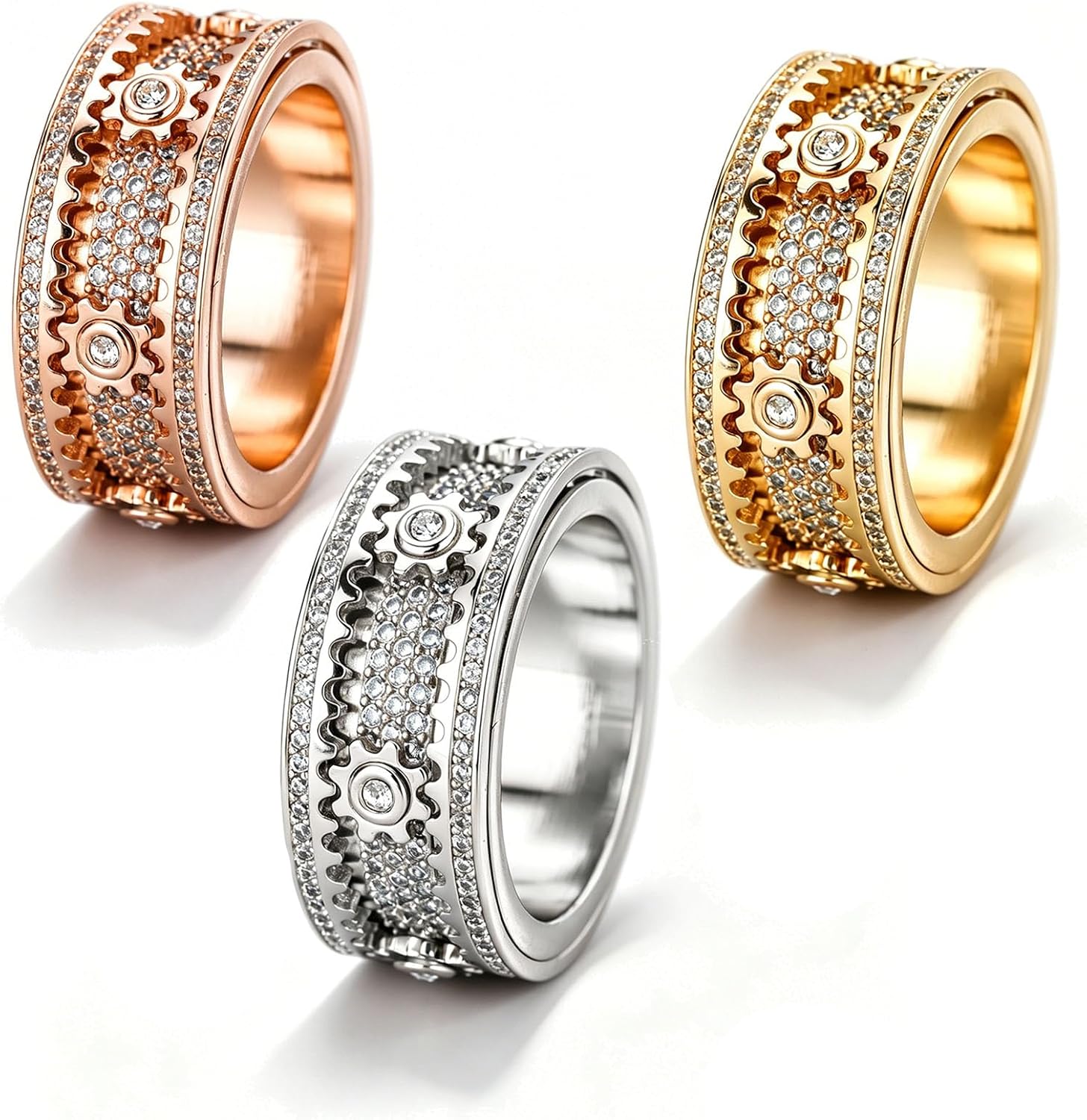 Mindfulness Rings for Women Zenvirala, The Mindfulness Ring, Spinner Ring with Gears, Silent Calm Rings for Stress Relief
