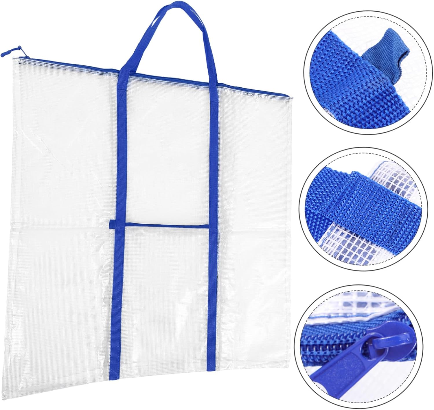 Blue Plastic Art Portfolio Bag with Handles for Poster Board Storage