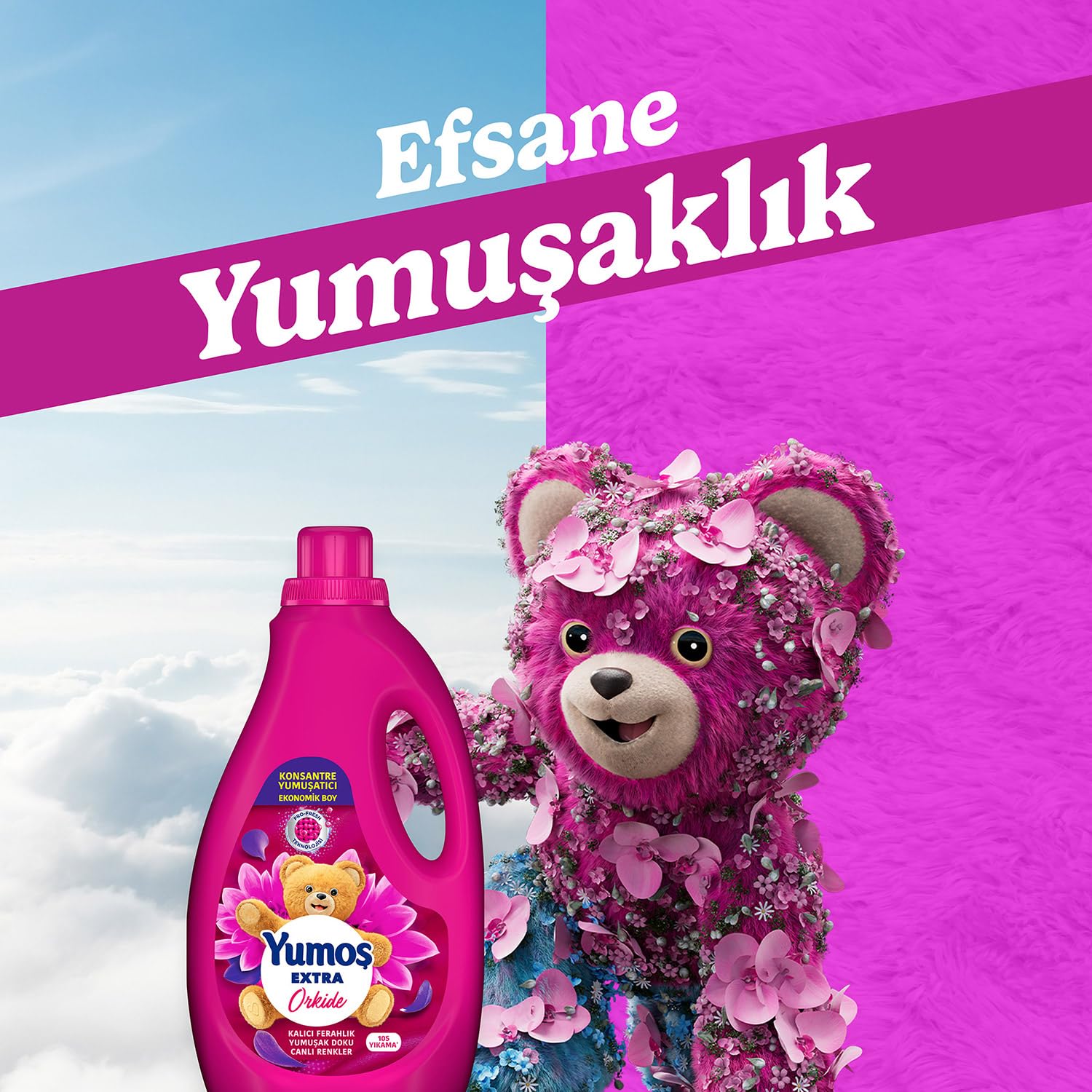 Yumoş Extra Konsantre Çamaşır Yumuşatıcısı Orkide 2520 ml (4 paketi)