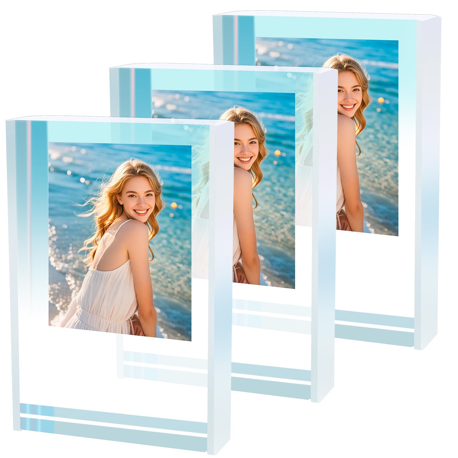 Nzwbshssp Clear 3 Pack Acrylic Film Photo Frames 2X3 Polaroid Photo Frames Mini Picture Frame Display For Fujifilm And Polaroid Film Home Office Desk Decor