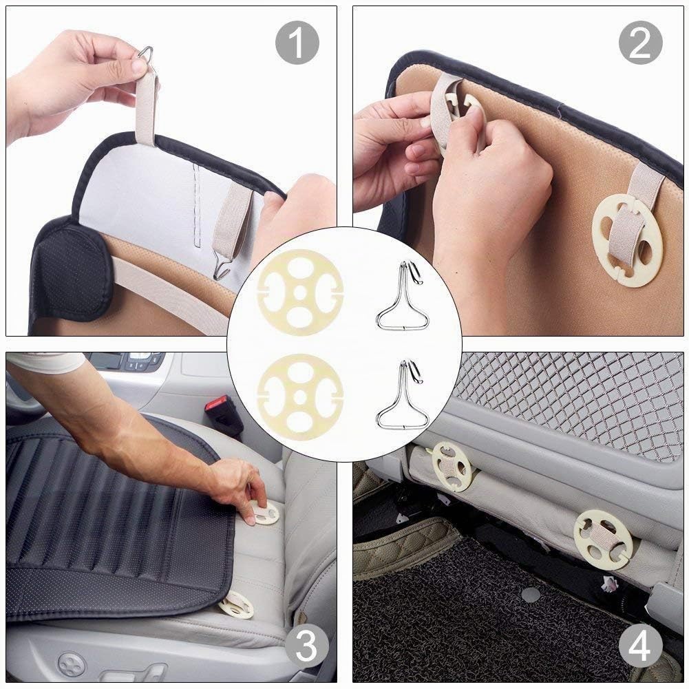 Housse de Coussin de Siège de Voiture - Protecteur de Siège Auto Respirant - Accessoires d'auto de Voiture Cuir PU - 2 Housses de Siège Avant et 1 Siège Arrière