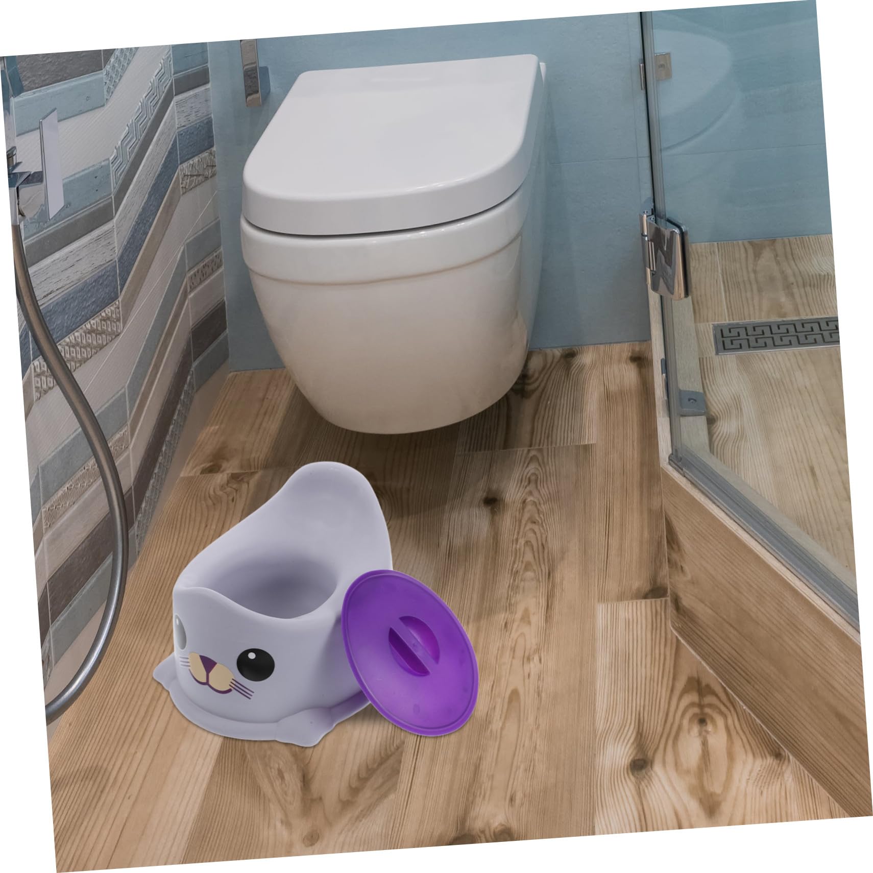 BESTonZON Asiento de Entrenamiento para Ir al Baño para Niños Pequeños con Respaldo y Patas Ajustables Antideslizantes en Material Pp Diseño Adorable para Ñiño