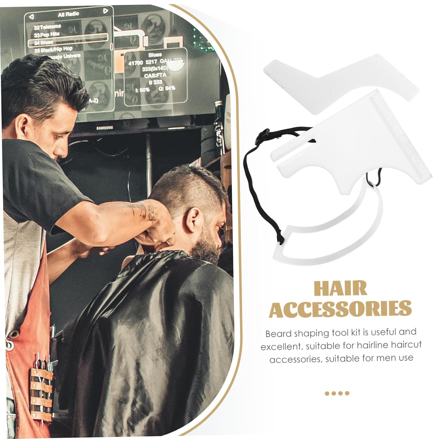 Beard Accessory Hairline Shaping Tool Beard Shaper for Men Guide Shaping Template Brush Random Color