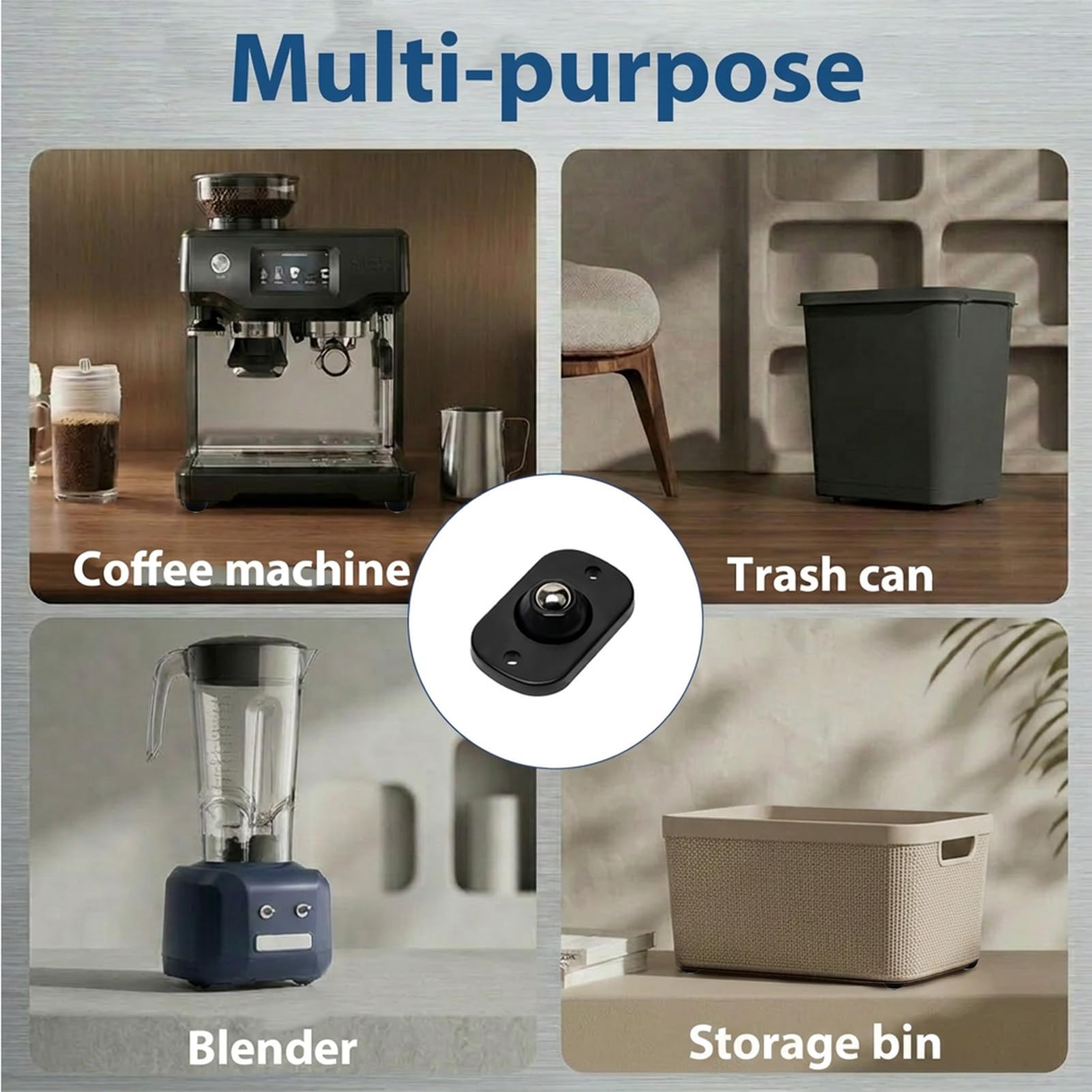 16 Stück Kugelrollen für Küchengeräte, Selbstklebende Mini Rollen Kugelrollen für Möbel 360° schwenkbare Klebbare Universalrad Rollen für Kaffeemaschine Mülltonnen Mülleimer DIY Weiß Schwarz