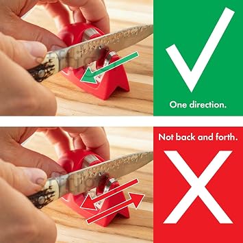 Mini Knife Sharpener Portable Plastic Tool Quick Sharpener Manual Knife Sharpener Ideal for Camping, Outdoor Activities and Kitchenware
