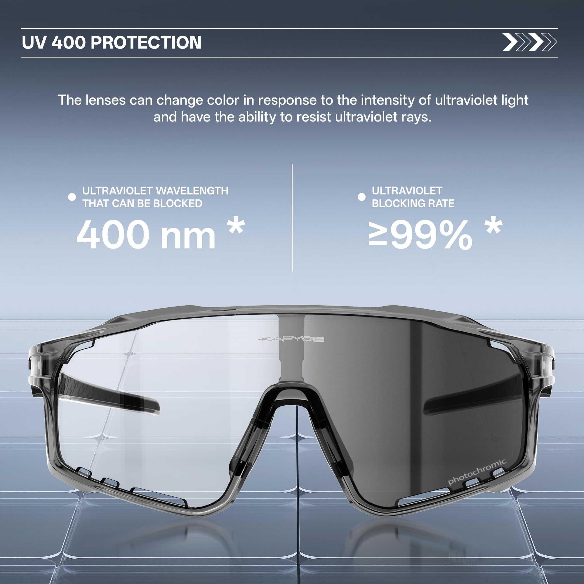 KAPVOE Gafas de Ciclismo Hombre Mujer K76 | Montura TR90, almohadilla nasal ajustable para ciclismo.
