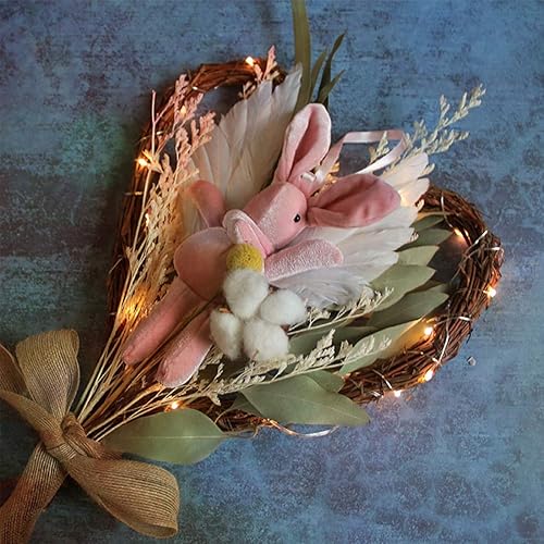 Miniatura 6 de Corona de vid natural en forma de corazón, corona rústica para manualidades, corona de Navidad, guirnalda de puerta, guirnalda de boda, fiesta,