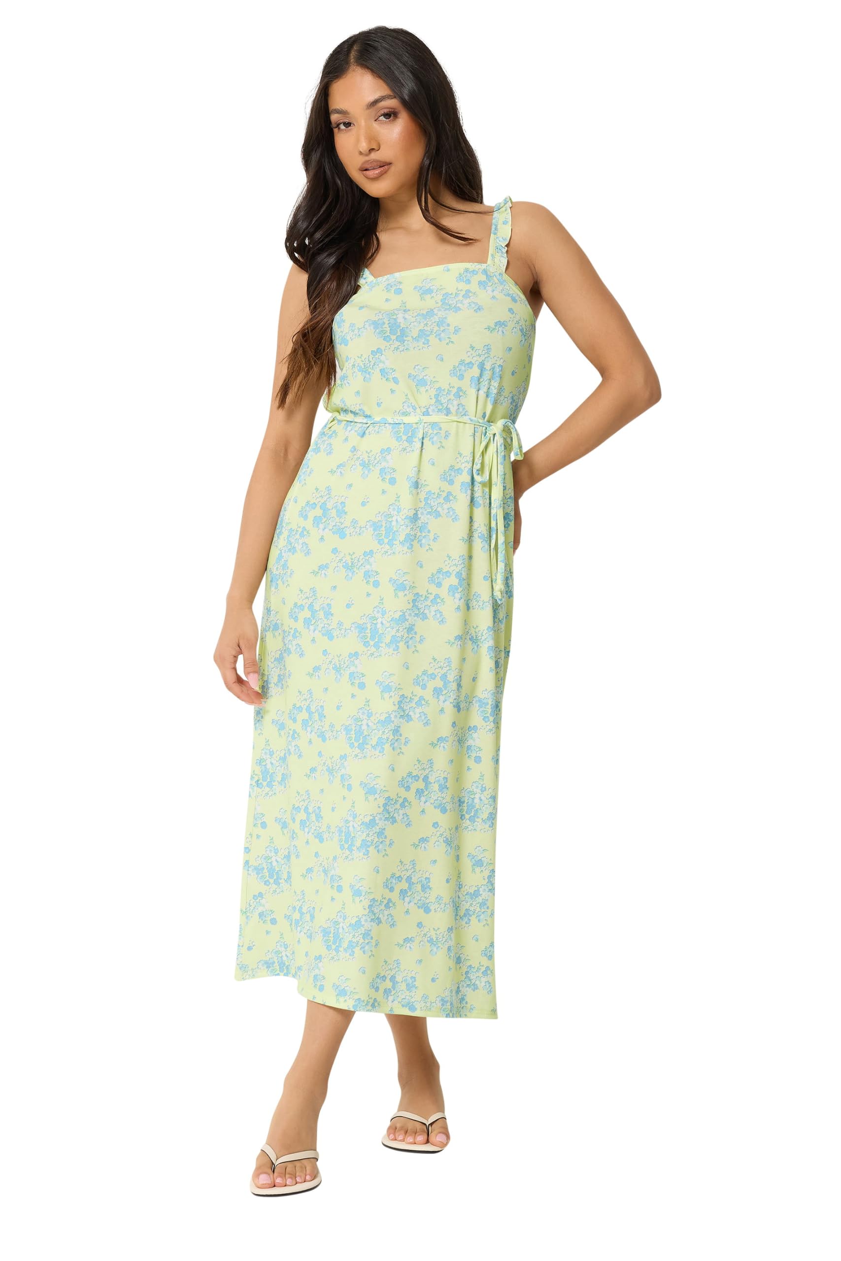 Pixiegirl Women's Lemon Petite Belted Midi Dress In | Size: 12