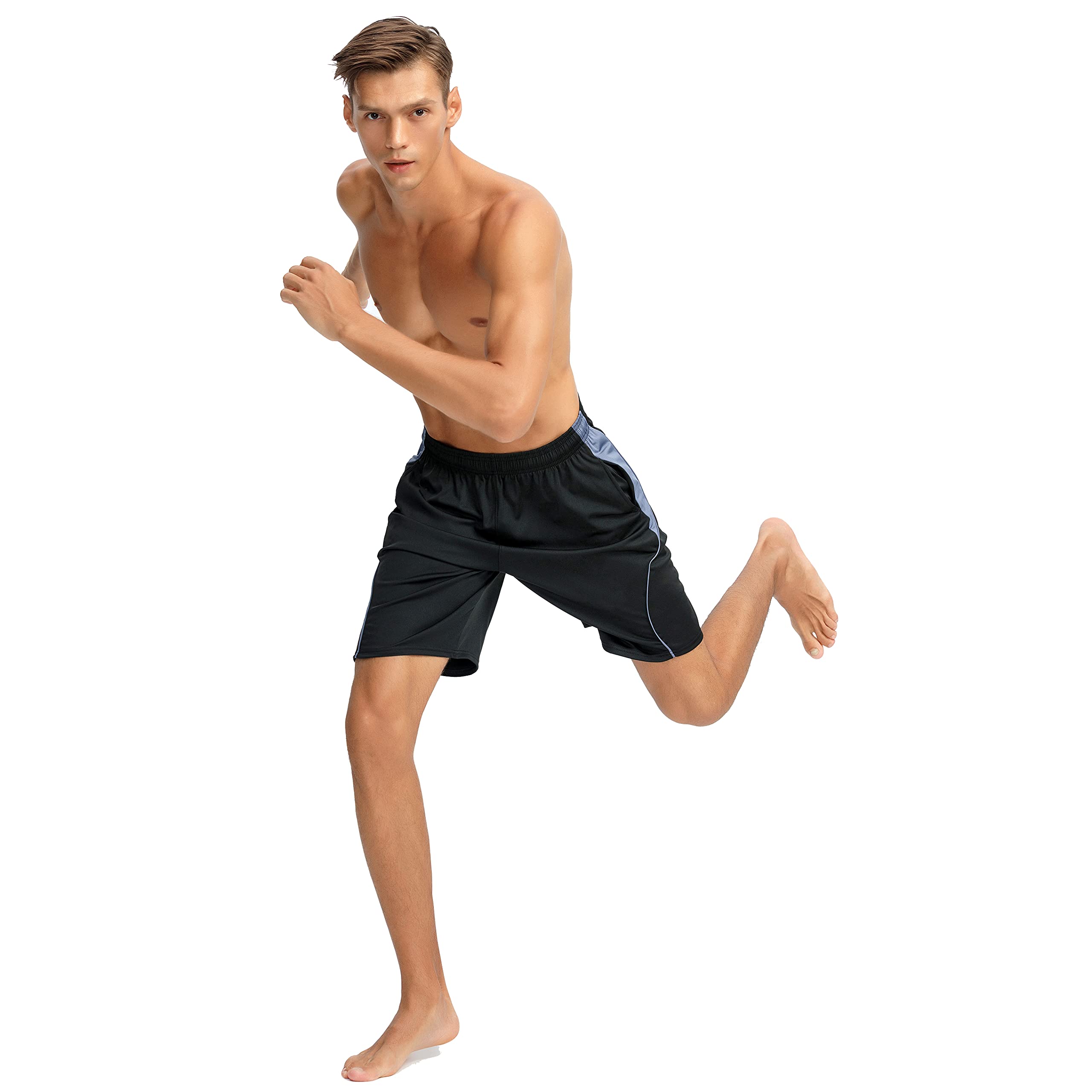 BUYJYA, Pantaloncini sportivi da uomo, confezione da 5 o 3 pezzi, per allenamenti, pallacanestro, calcio, badminton, corsa, palestra