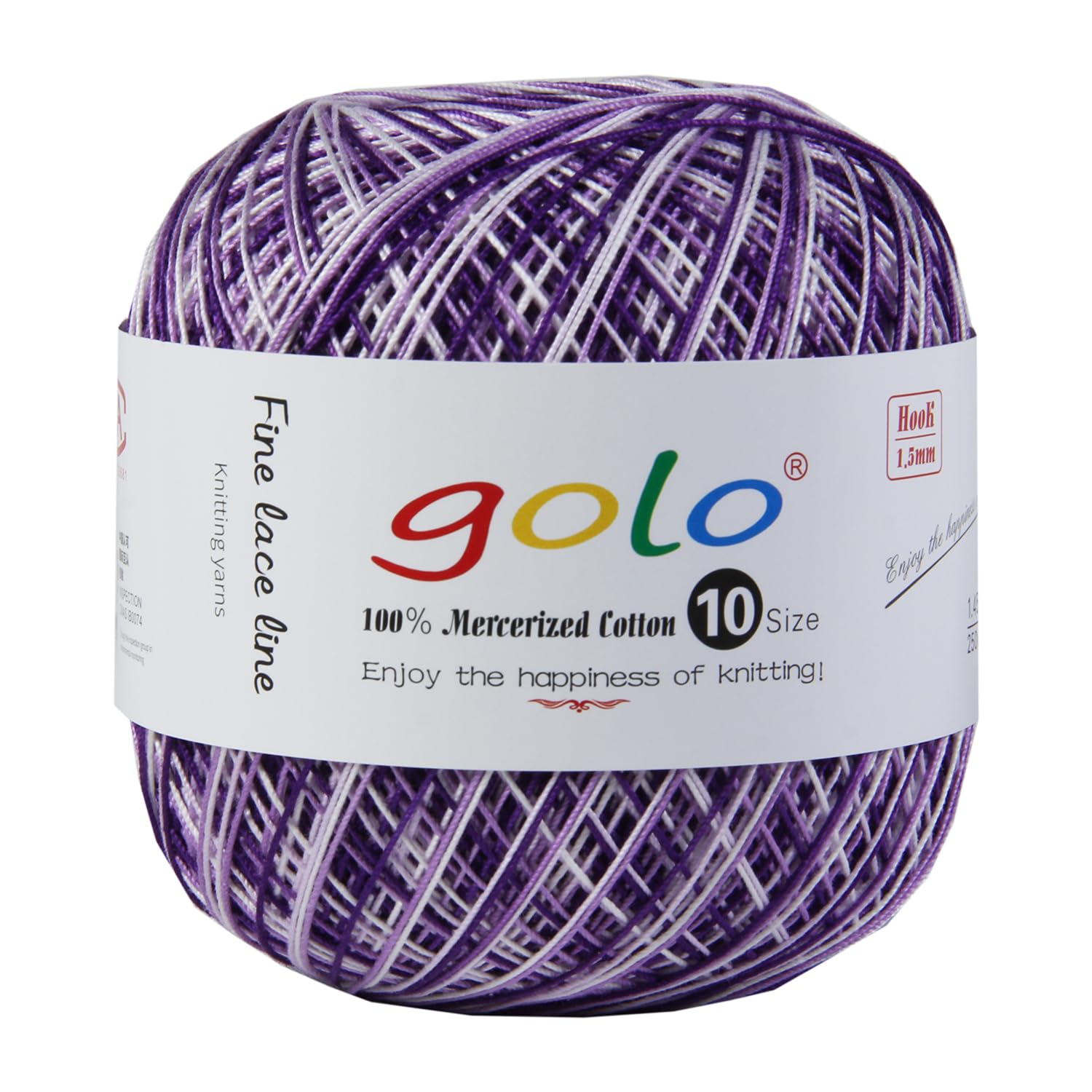 golo Crochet Thread Size 10 Yarn for Hand Knitting Lace Yarn purple-153, 6-D153