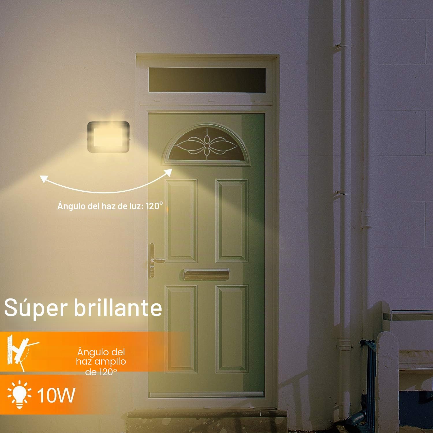 Lospitch Foco para Exteriores, 10 Piezas 10W Blanco Cálido 3000K Spotlight LED 900LM Súper Brillante, Impermeable IP66 Floodlight para Jardín, Pasillo, Garaje (Sin Enchufe)