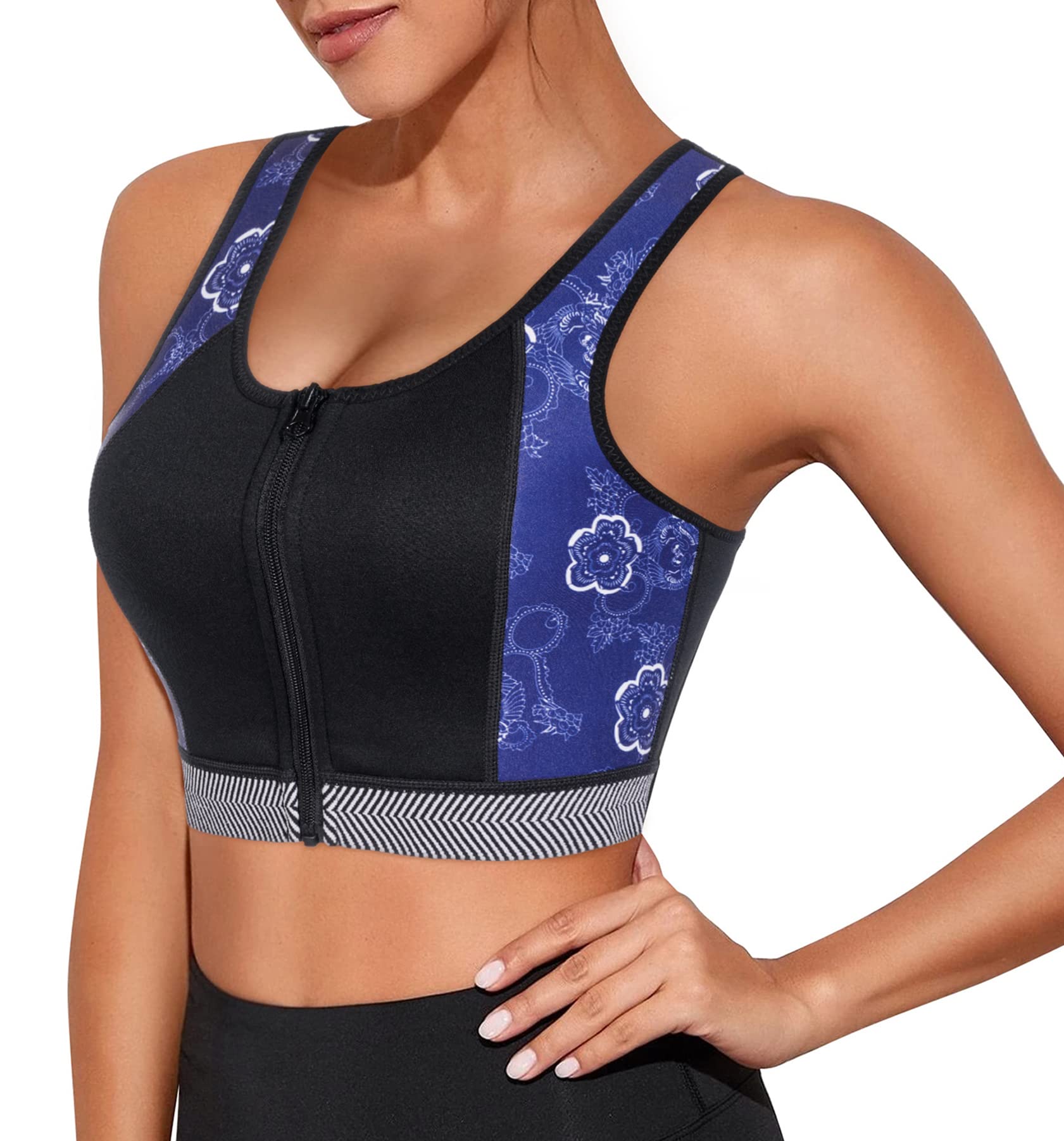 CtriLady High Impact Workout Sports Support Bra Full Cup Top