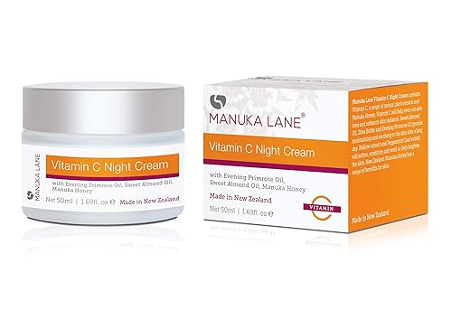Miniatura 2 de Crema de noche con vitamina C para cara y cuello con aceite de onagra, miel de manuka y aceite de almendras dulces  Fórmula a base de plantas
