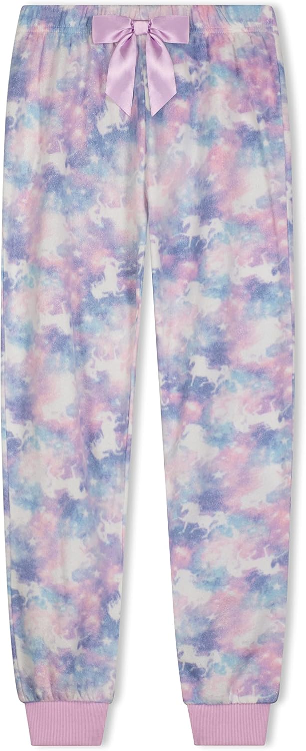 Sleep On It Girls Pajama Pants 3 Pack Fleece and Jersey Sleep Pants with Elastic Waist Assorted Prints Sizes 7-16 - Image 5