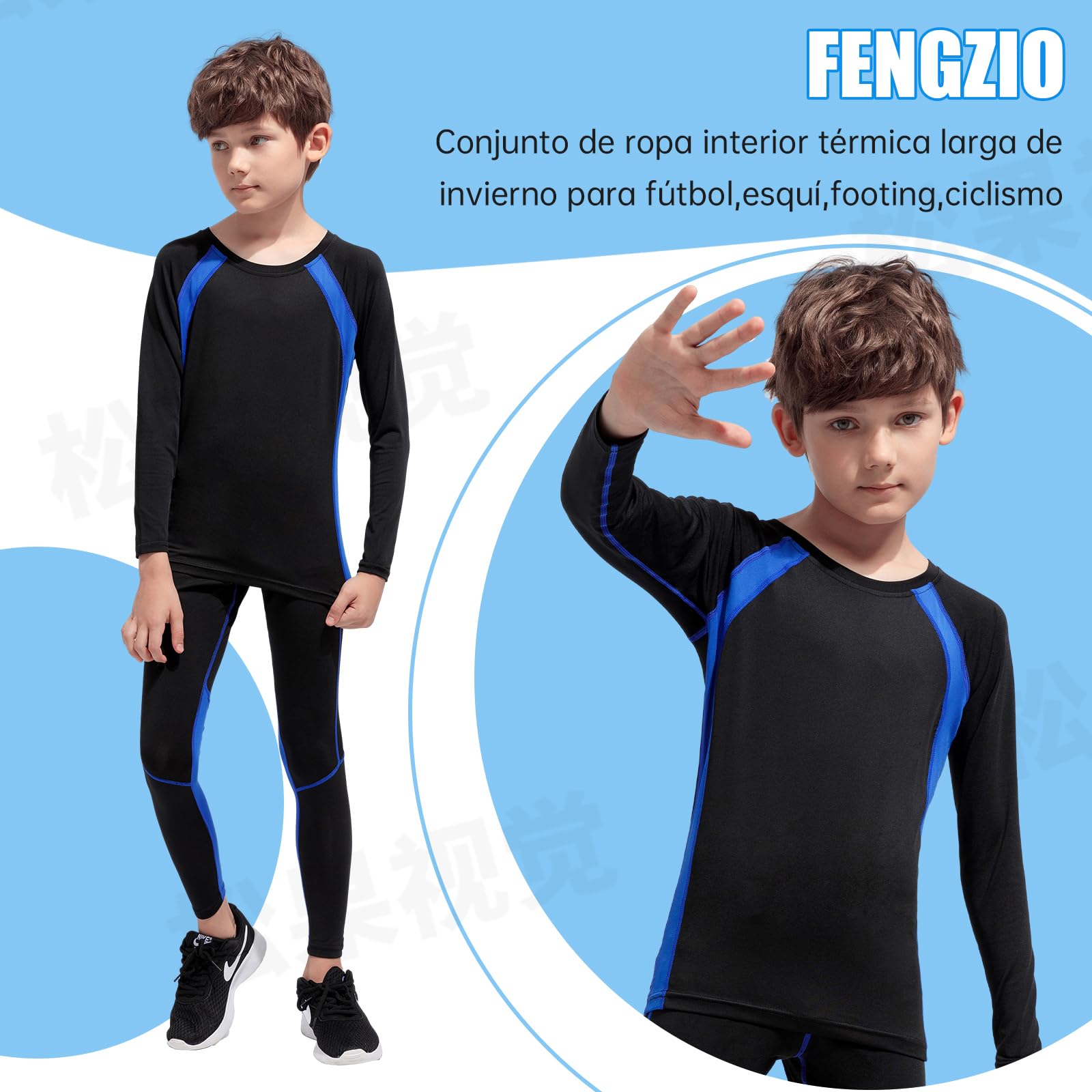 Ropa Termica Niño Ropa Interior Térmica Esqui Niño Ropa Interior Funcional Niño Conjuntos Ropa Interior Deportes de Invierno Térmica para Running