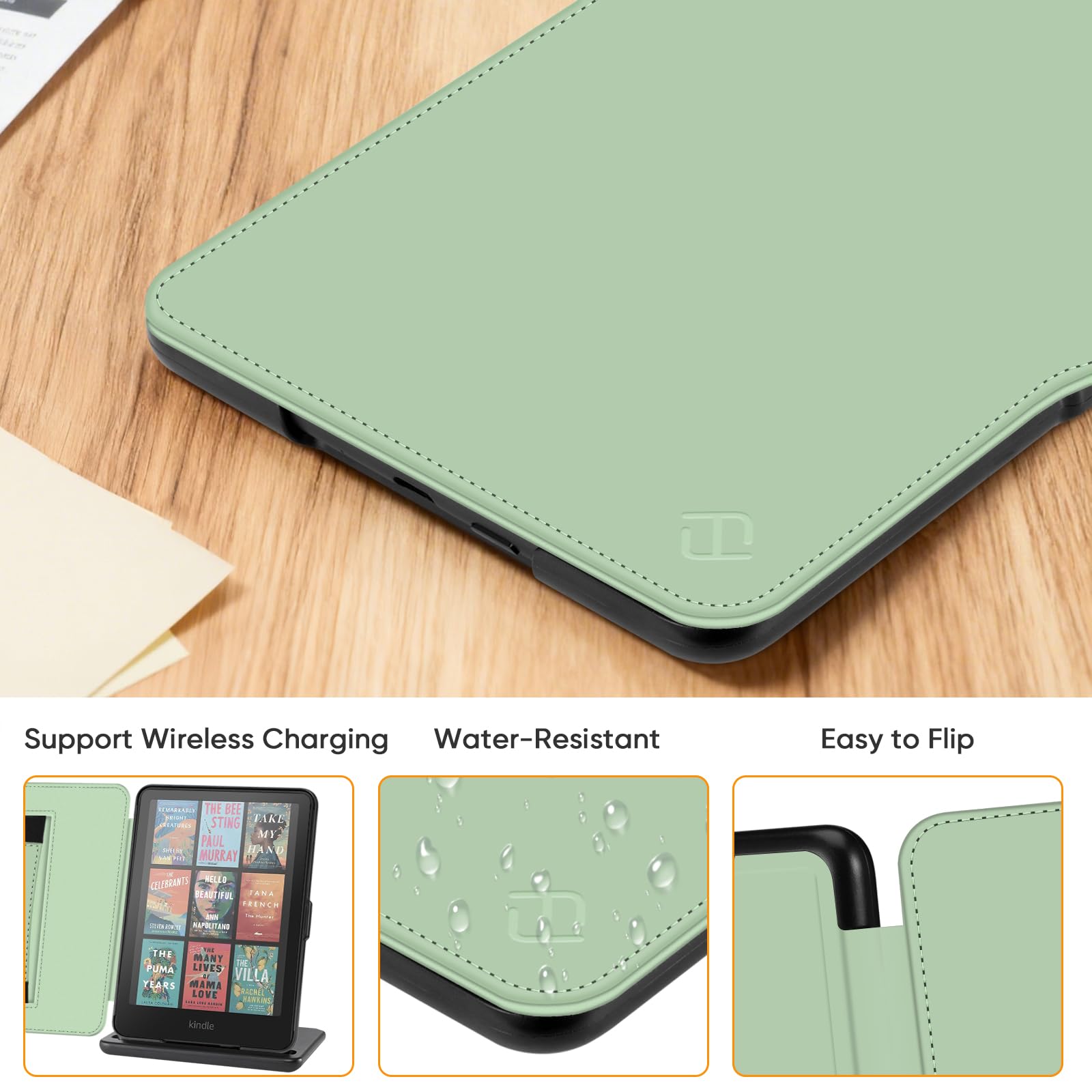 FINTIE Custodia per 7" Kindle Paperwhite (12ª Generazione, 2024) e Kindle Colorsoft (1ª Generazione, 2025/2024), Custodia Sottile e Leggera con Cinturino Auto Sveglia/Sonno, (Verde)