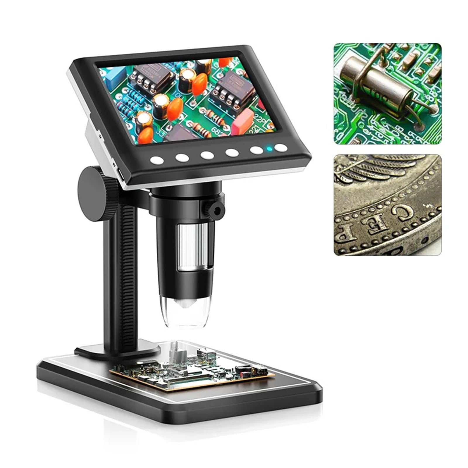 Digital Microscope 1000X Coin Microscope 1080P Video Microscope for Adult Soldering With 8 LEDs(DM7-Z01C)