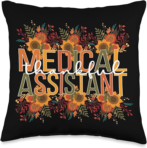 Thankful Medical Assistant Thanksgiving Med Assistant Throw Pillow