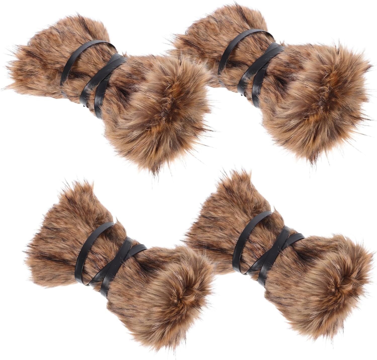 GALPADA 2 Pairs Faux Fur Adjustable Fuzzy Covers for Women Halloween Festival Cosplay Comfortable and Stylish Accessory for All Day Wear
