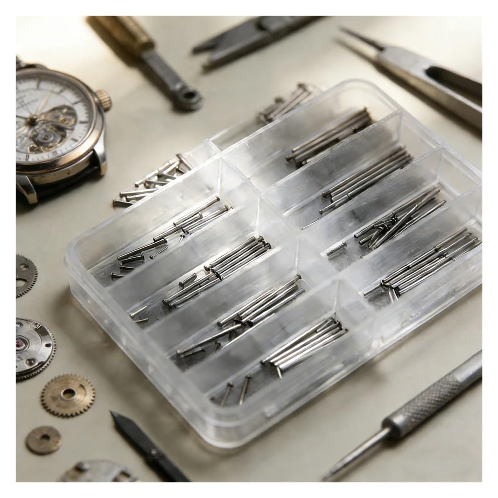 Haogui A+ Espesor 1,0 mm Piezas de Reloj Tubo Pasador fricción Barras presión pasadores y Extremos Remache for Correas Cierre Hebillas Pulseras