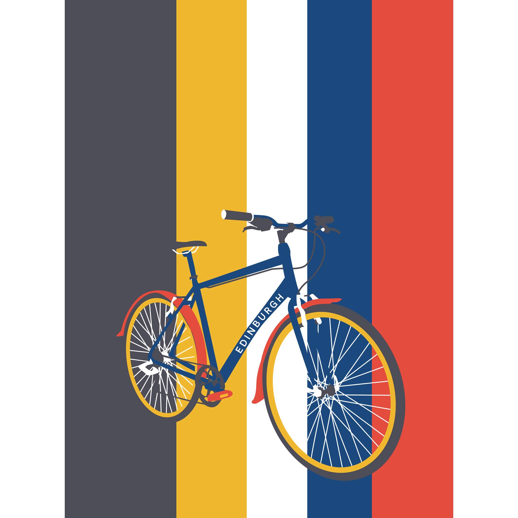 Wee Blue Coo Edinburgh Transport Bicycle Large Wall Art Print 18X24