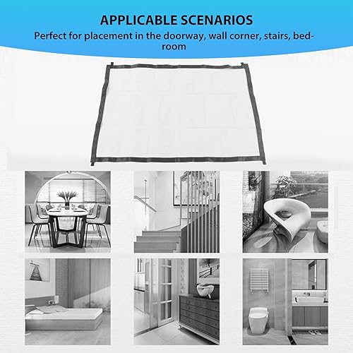 Miniatura 7 de Puerta de malla para perros, plegable y segura, puerta de malla con 5 ganchos, puertas y escaleras para puertas, escaleras, puertas y extensiones de