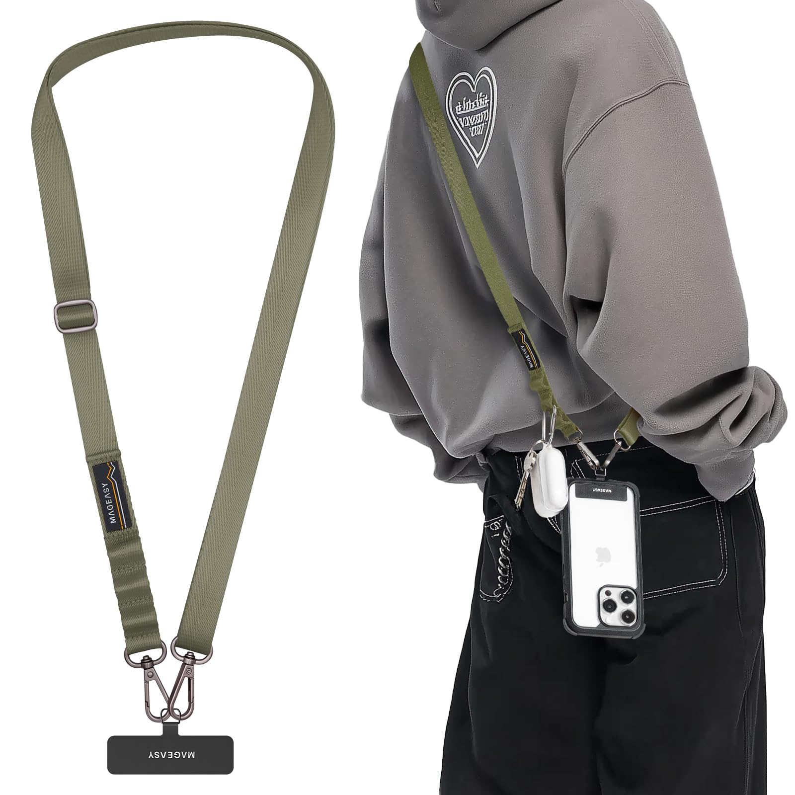Amazon.com: MAGEASY Rover iPhone Lanyard Crossbody with Tether Tab