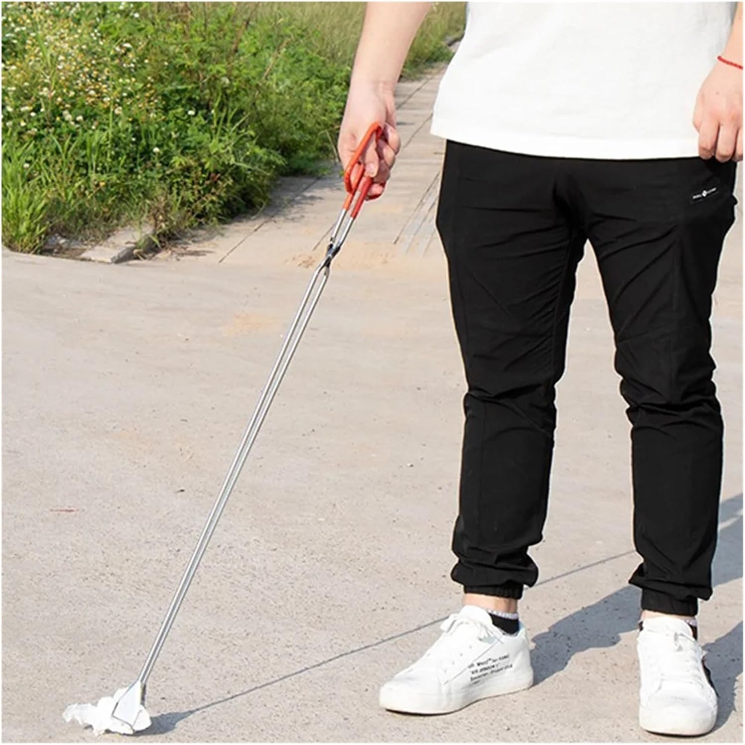 Tongs Tool Grabber Pick Up Trash Garbage Long Scissor Reacher Picker Clip Fireplace Pickup Firewood Tweezers Handle Tong for Fire Pit Bonfire Campfire Outdoor Indoor