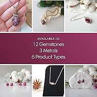 Vista 11 de Designs by Nature Gems Handcrafted Raw Gemstone Necklace in Sterling Silver Opal