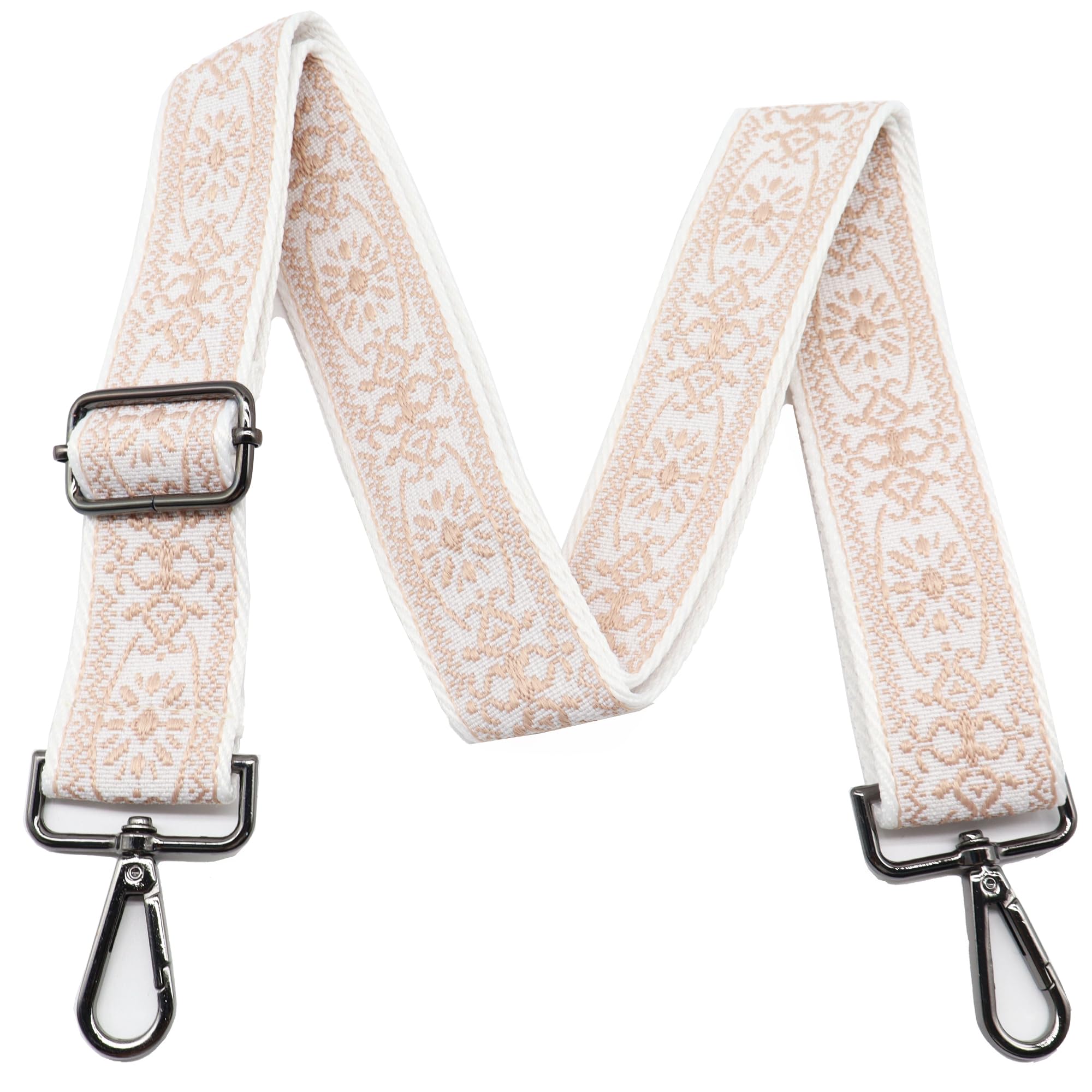 LEMEDE Purse Strap Adjustable Replacement Crossbody Bag Strap Retro Jacquard Embroidery Shoulder Straps for Canvas Bag
