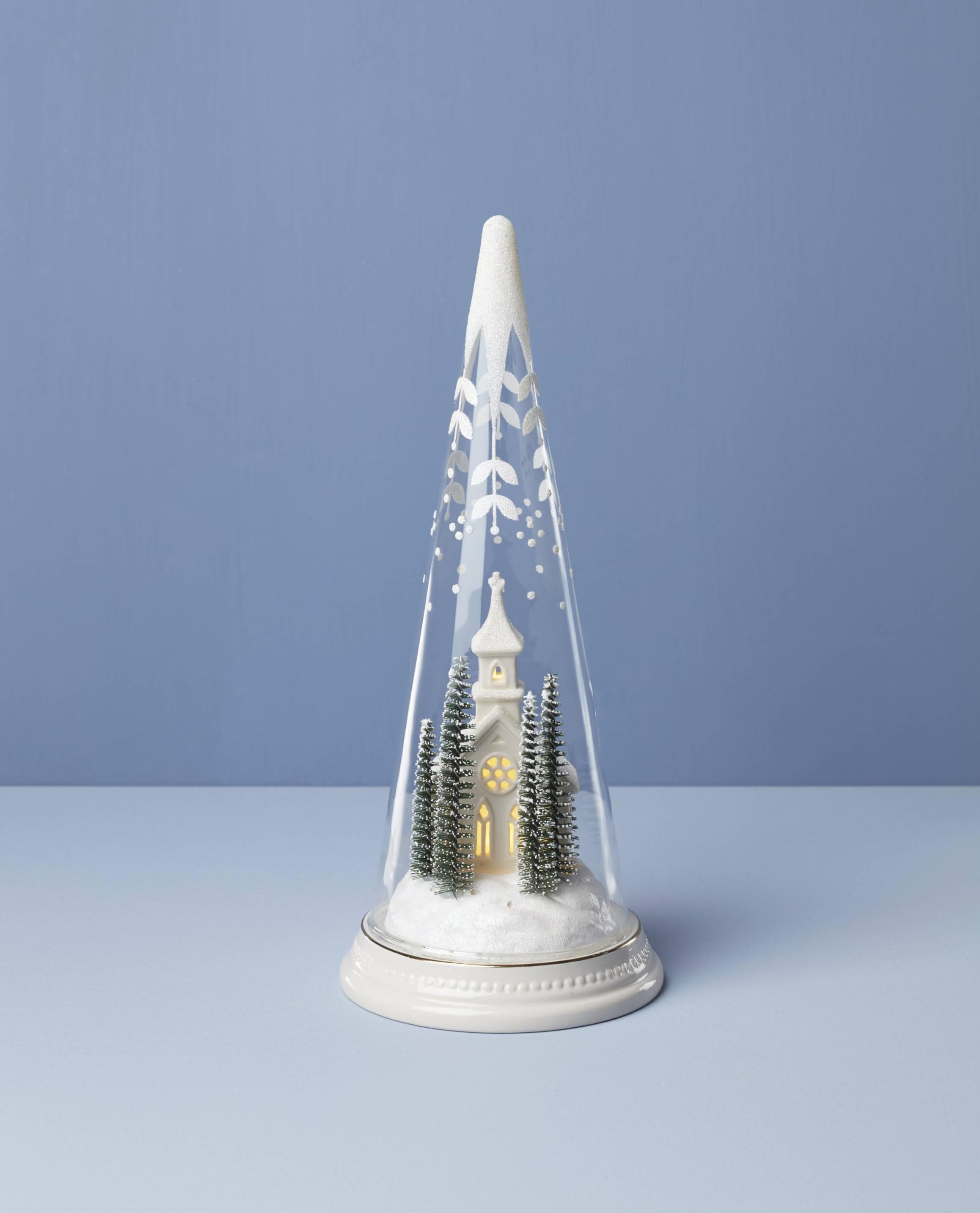 Amazon.com: Lenox 896634 Lit Christmas Cone with Church Scene