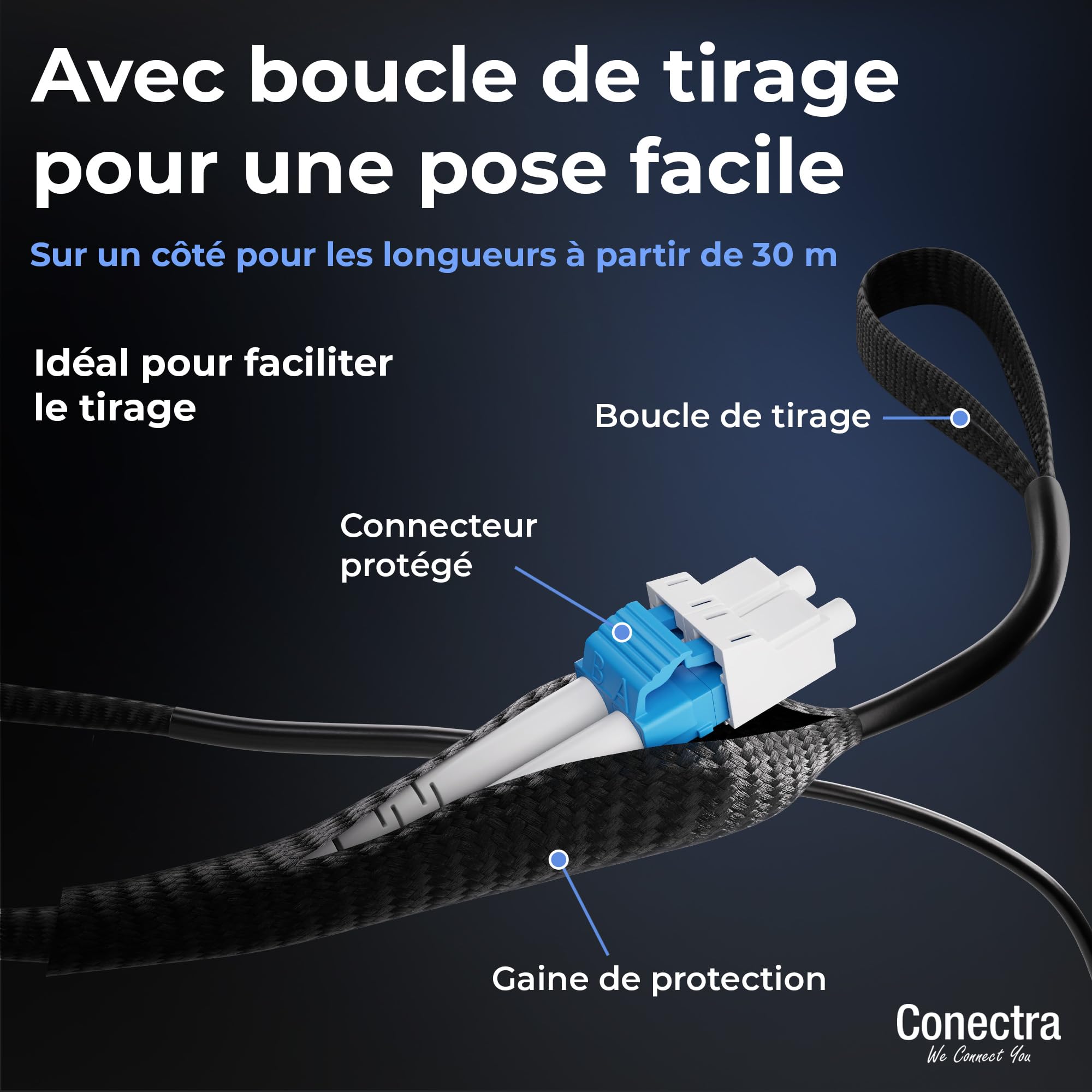 300m Câble Fibre Optique Blindé OS2 Duplex Breakout LC/UPC, Jarretière Optique Monomode G657A2 9/125, LSZH Intérieur/Extérieur, Rallonge Fibre Armée Cordon Patch Câblage Réseau ⌀3mm Noire