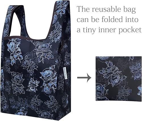 Miniatura 10 de allydrew JoliBag - Bolsa de comestibles reutilizable de nailon, paquete de 2