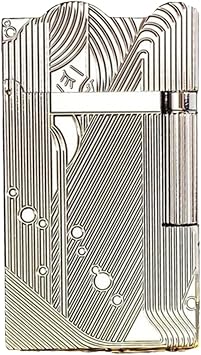 Sanji Classic Mermaid Lighter, Kerosene Side Slide Ignition Cigar Copper Lighter for Collection Business Gift Mens GiftSilver
