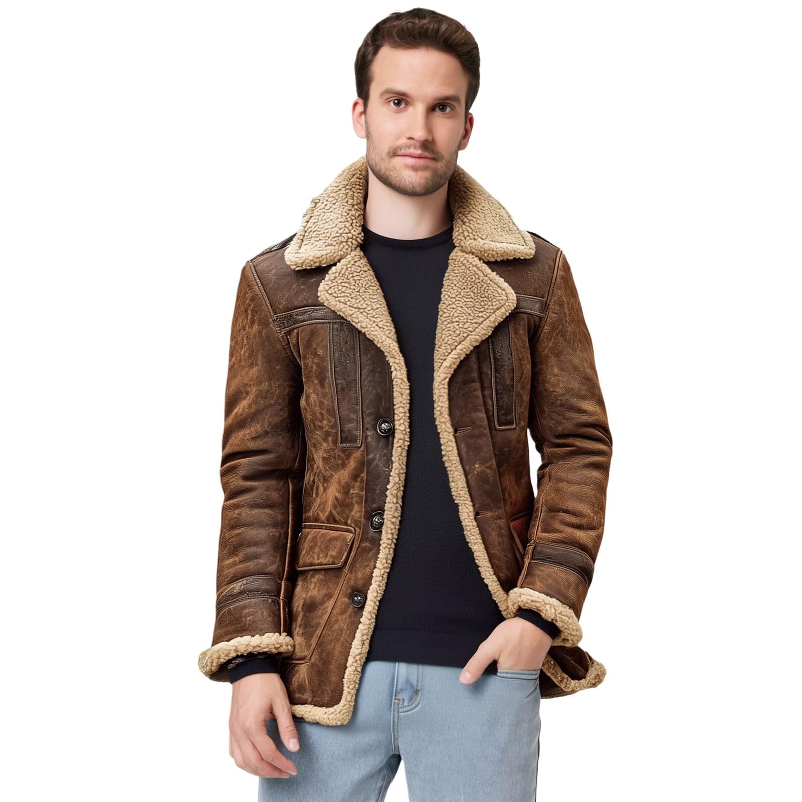 Generisch Piumino da uomo per autunno e inverno, ispessito all'interno e all'esterno per indossare un piumino bianco freddo