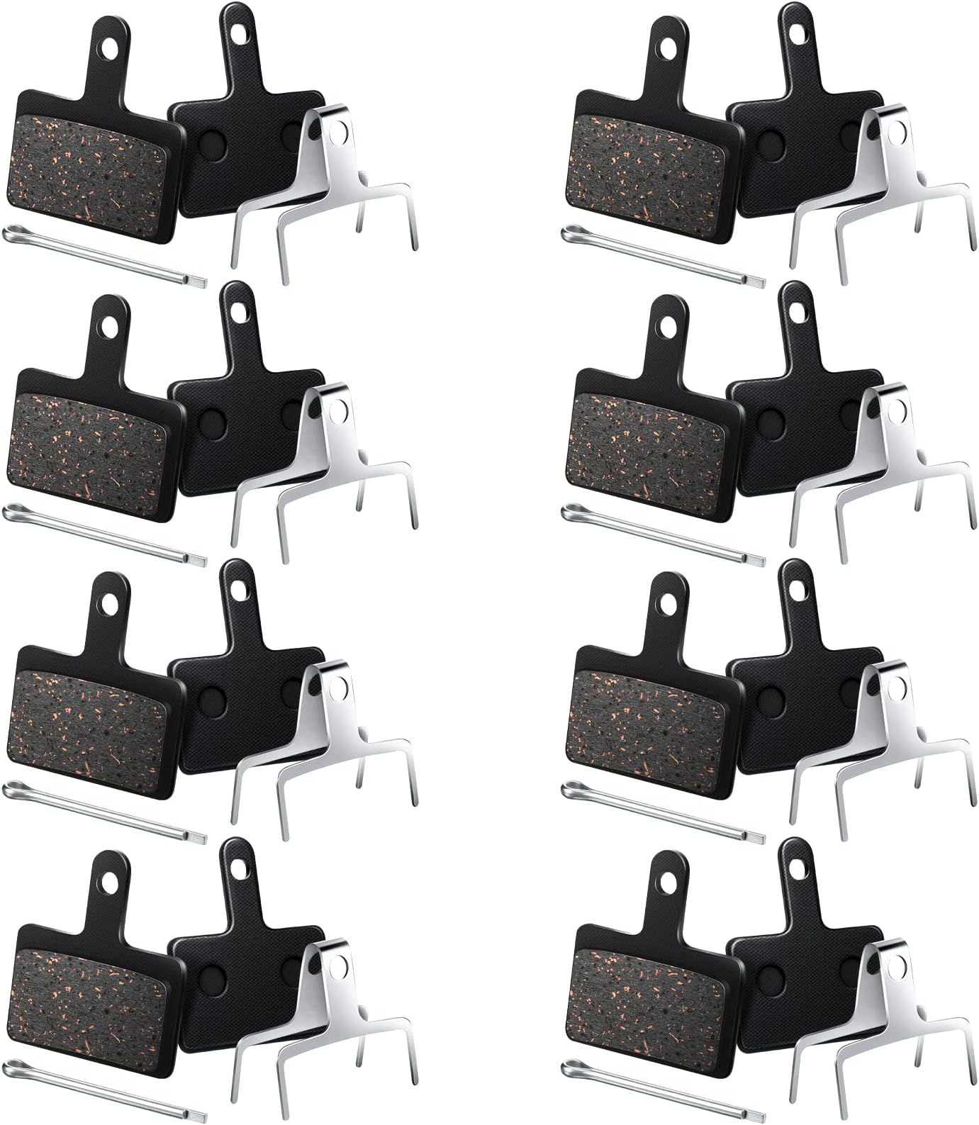 8 Pairs Bike Brake Pads Compatible with Trp Tektro Shimano Deore Brakes Bike Disc Bike Brake Pads(Copper Semi Metallic,Black)