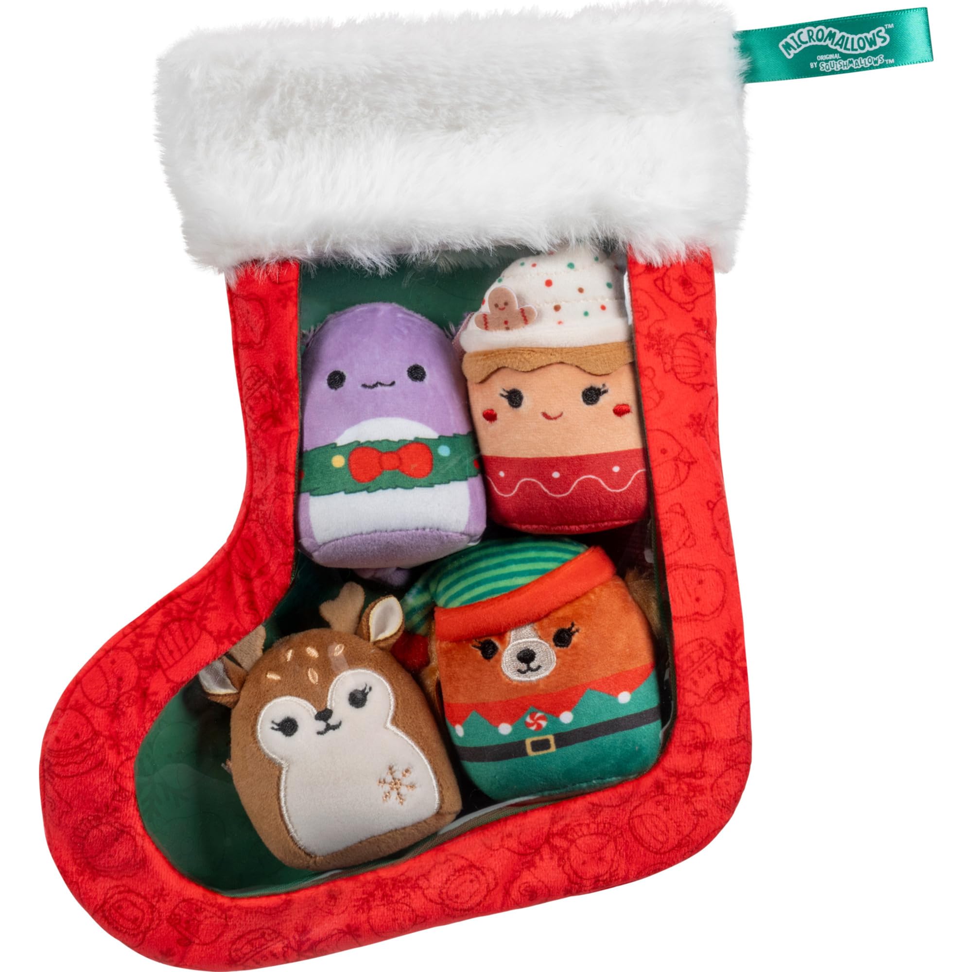 Squishmallows Original 4-Pack Micromallows Holiday Stocking | Squishmallows Original Micromallows, Holiday Plush in Stocking, Official Jazwares Product