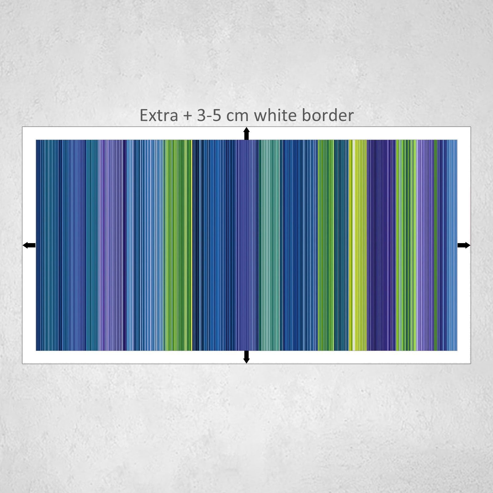 Generisch Petrol Regenbogen Streifen Modernes Leinwandbild 120L x 60B cm mit Rahmen, Abstrakt XXL Wanddeko für Wohnzimmer Geschenk Idee Einzug - Hochwertiger Kunstdruck auf Holzrahmen