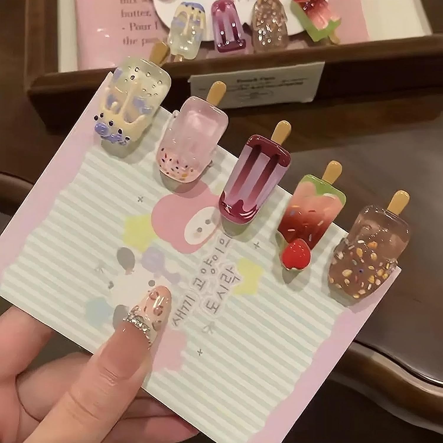 5 Pairs(10 Pcs) Super Cute Lovely Summer Realistic Mini Icecream Hairpin Ice Sucker Hair Clips Hair Decoration Women Girls Salon Hairstyle Hairdressing Grip -Icecream