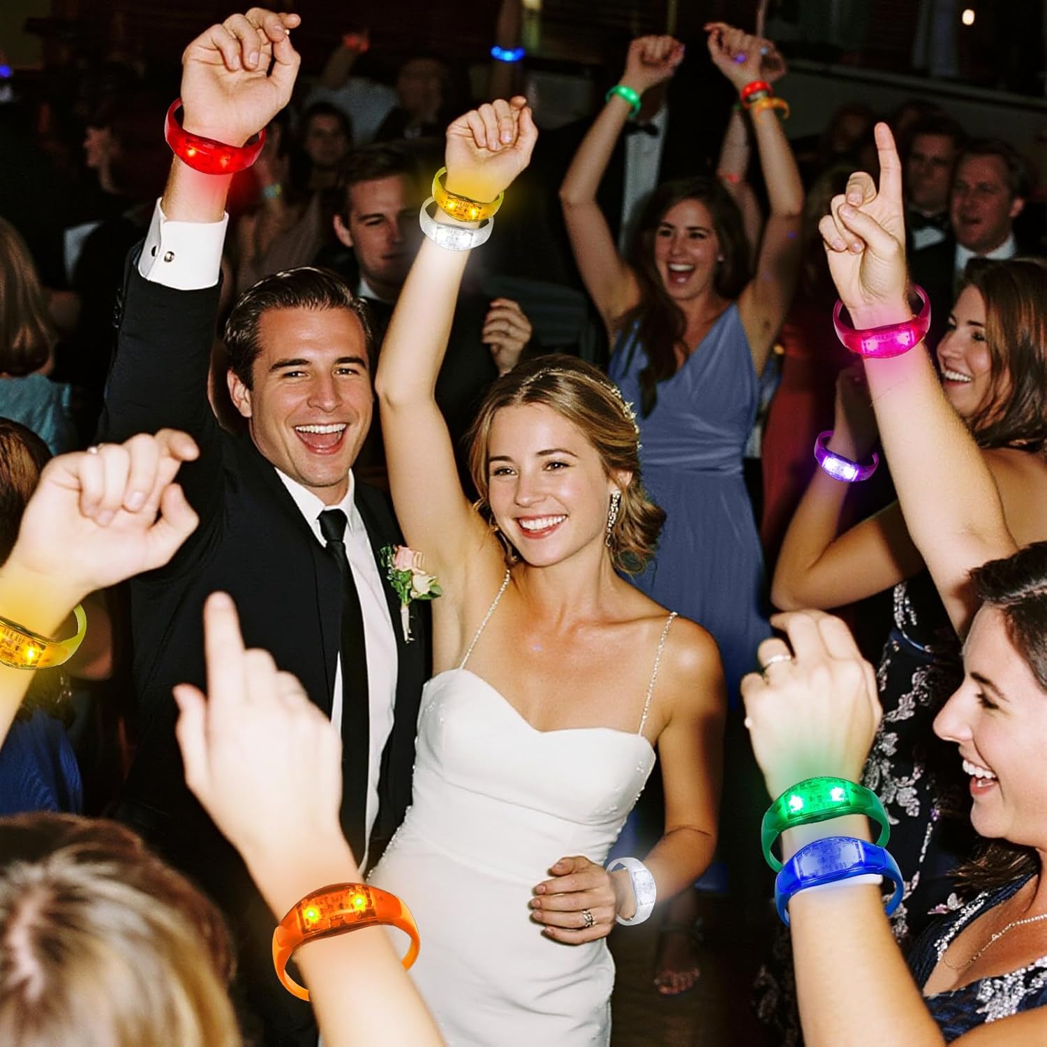 100 Pcs LED Bracelets Sound Activated with Flashing LED Strobe Music Control Light Up Bracelets for Rave, Game Prizes, Birthday Party Favor,Valentine's Day gift - Image 4