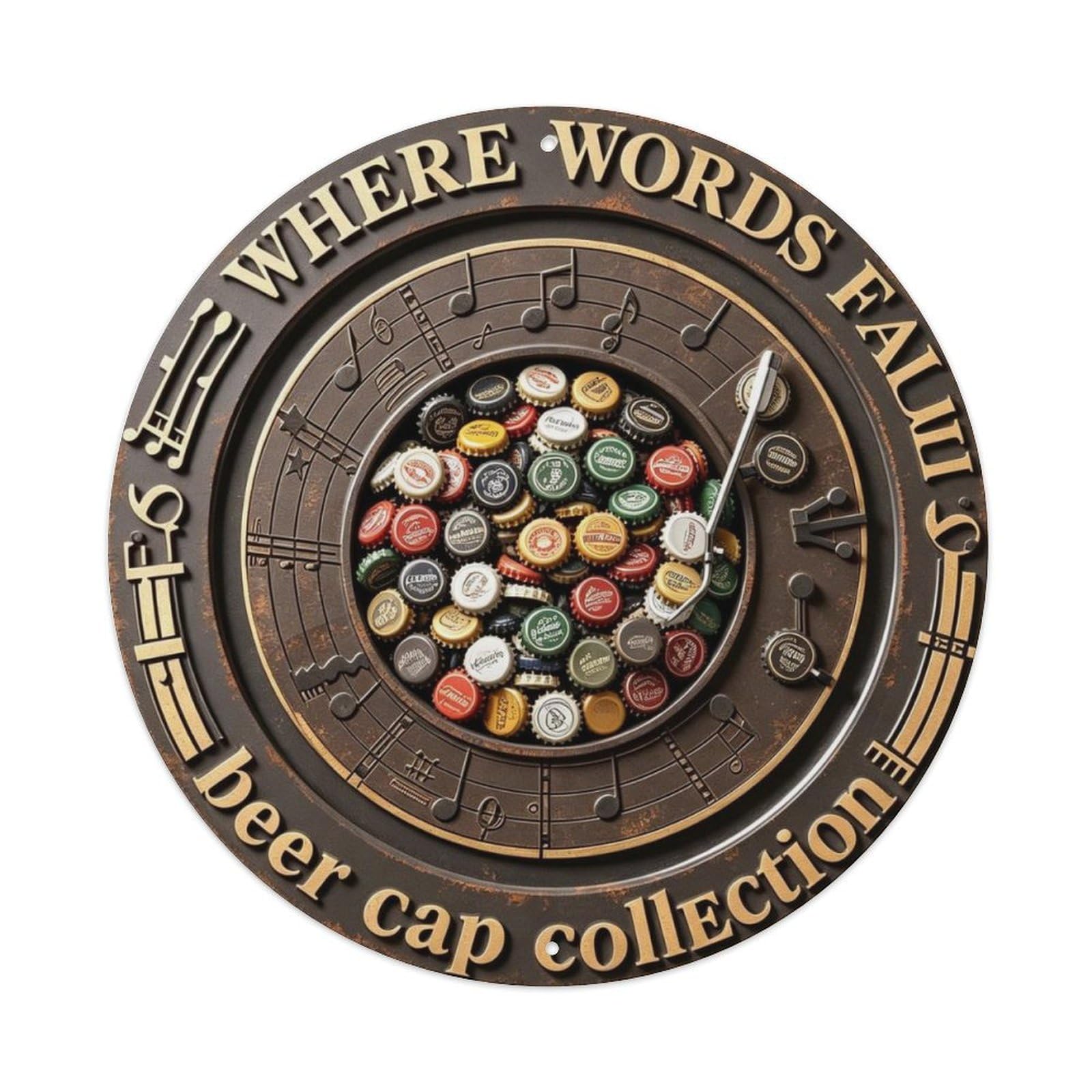 Beer Cap Collection Metal Tin Sign Plaque